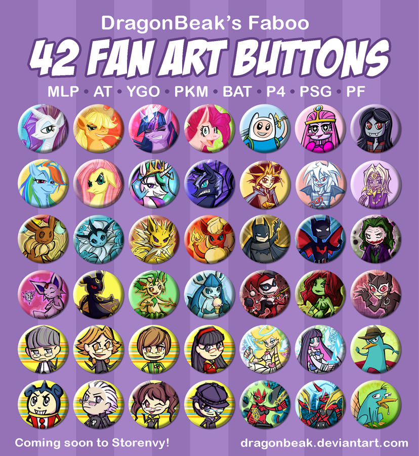 42 Fan Art Buttons