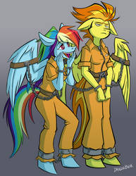 Commission - Rainbow Dash and Spitfire Jailmates