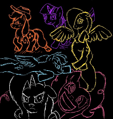 Scrible Ponies Mane six edition