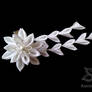 Sparkling White Kanzashi Clip