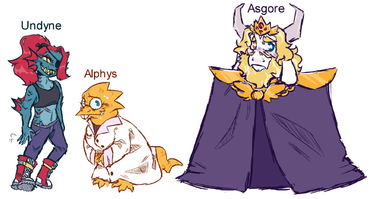 Undyne, Alphys and Asgore by Sleepworse on DeviantArt
