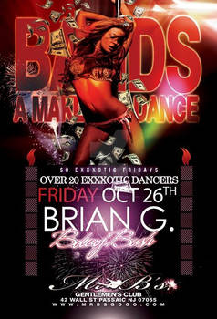 Bands a make her dance flyer for strip club