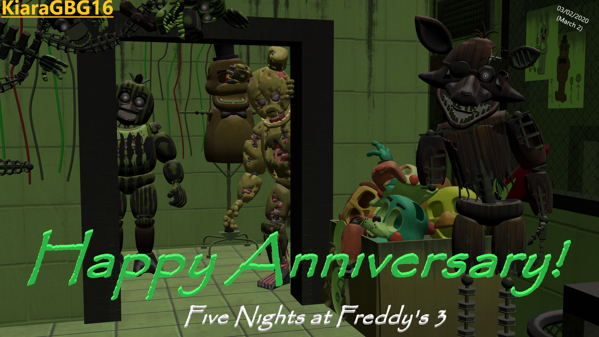 Anniversary of Five Nights at Freddy's 3 (March 3) by KiaraGBG16 on  DeviantArt