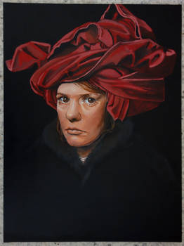 Selfpotrait in a Red Turban (Hommage to Van Eyck)