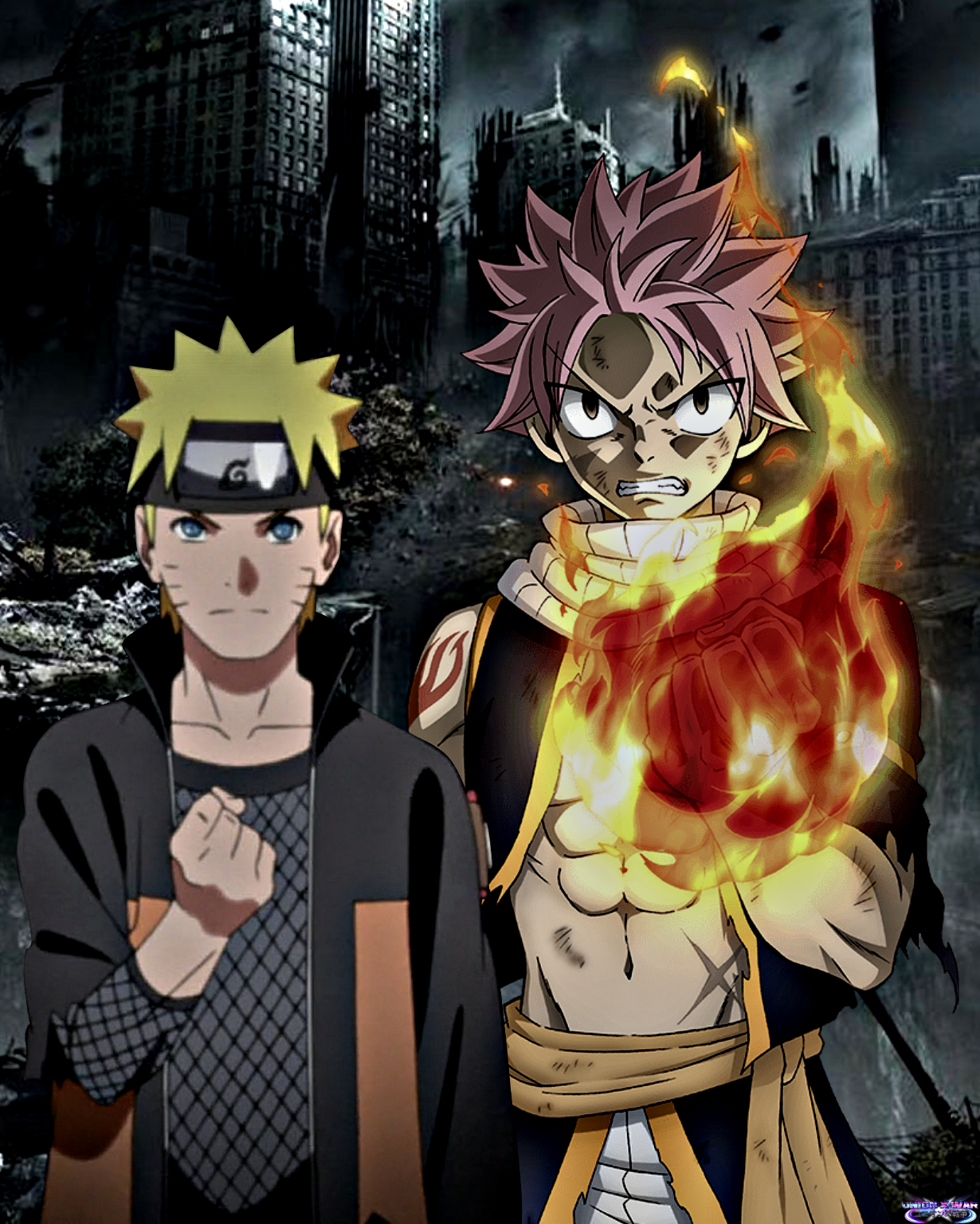 Naruto x Natsu Wallpaper by 13nin on DeviantArt