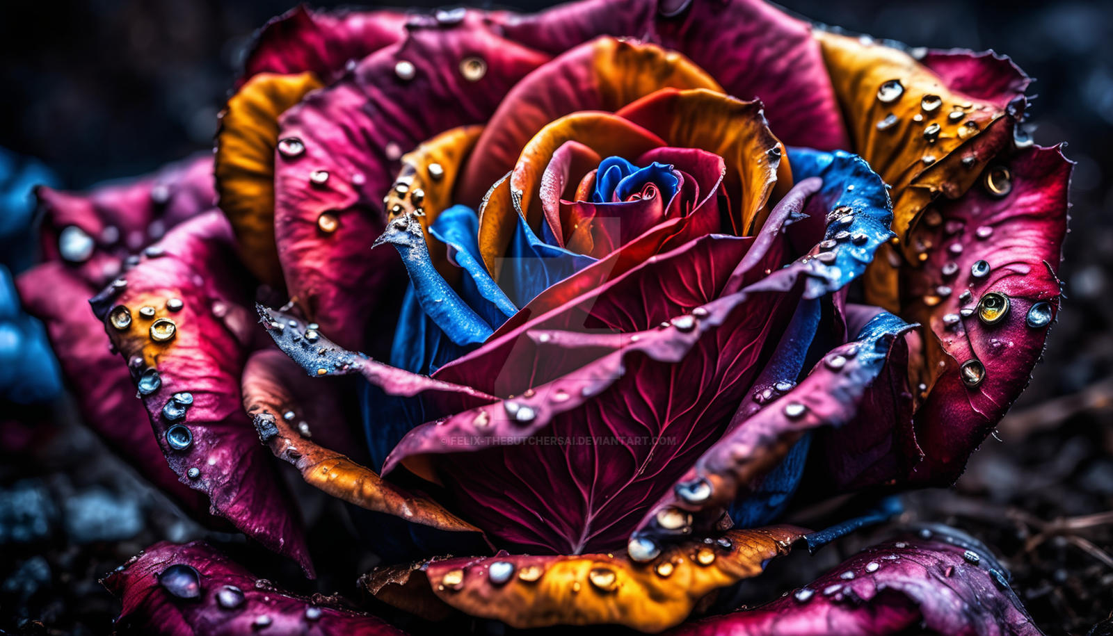 Dark Colorful Roses The Colorful Rose by Felix-TheButchersAI on DeviantArt