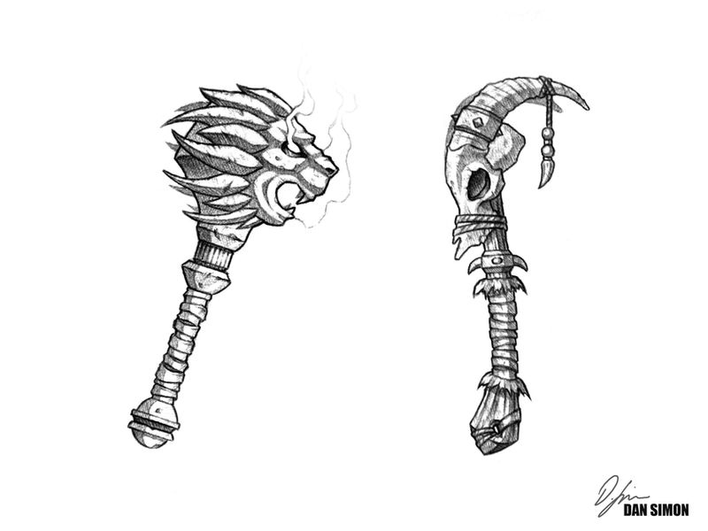 Small Mace Drawing Mace Concepts by Dansimonart on DeviantArt
