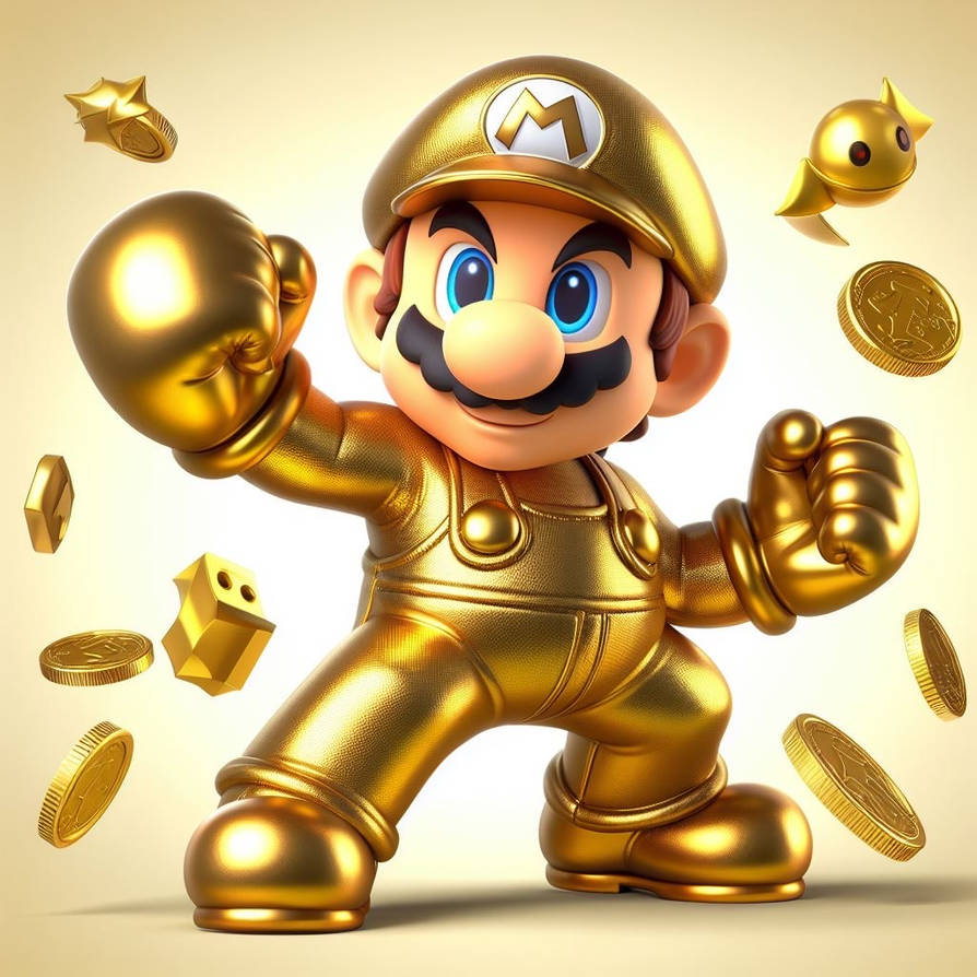 Mario Numbers Gold Rings Gold Mario by BlqckHeart on DeviantArt