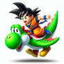 Goku riding Yoshi 