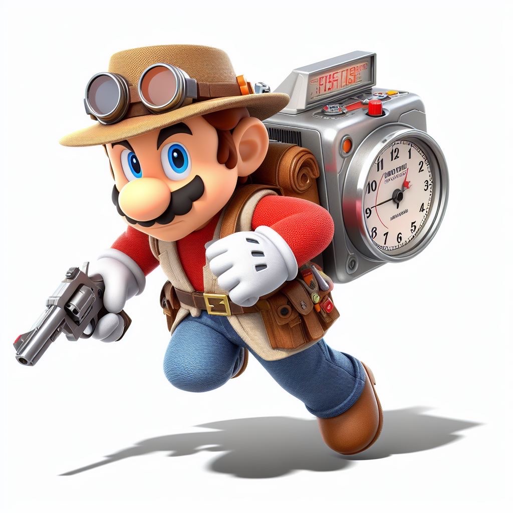 Temp Mario Time Traveler Mario by BlqckHeart on DeviantArt
