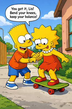 Hay check out Bart teaching Lisa to(The Simpsons)