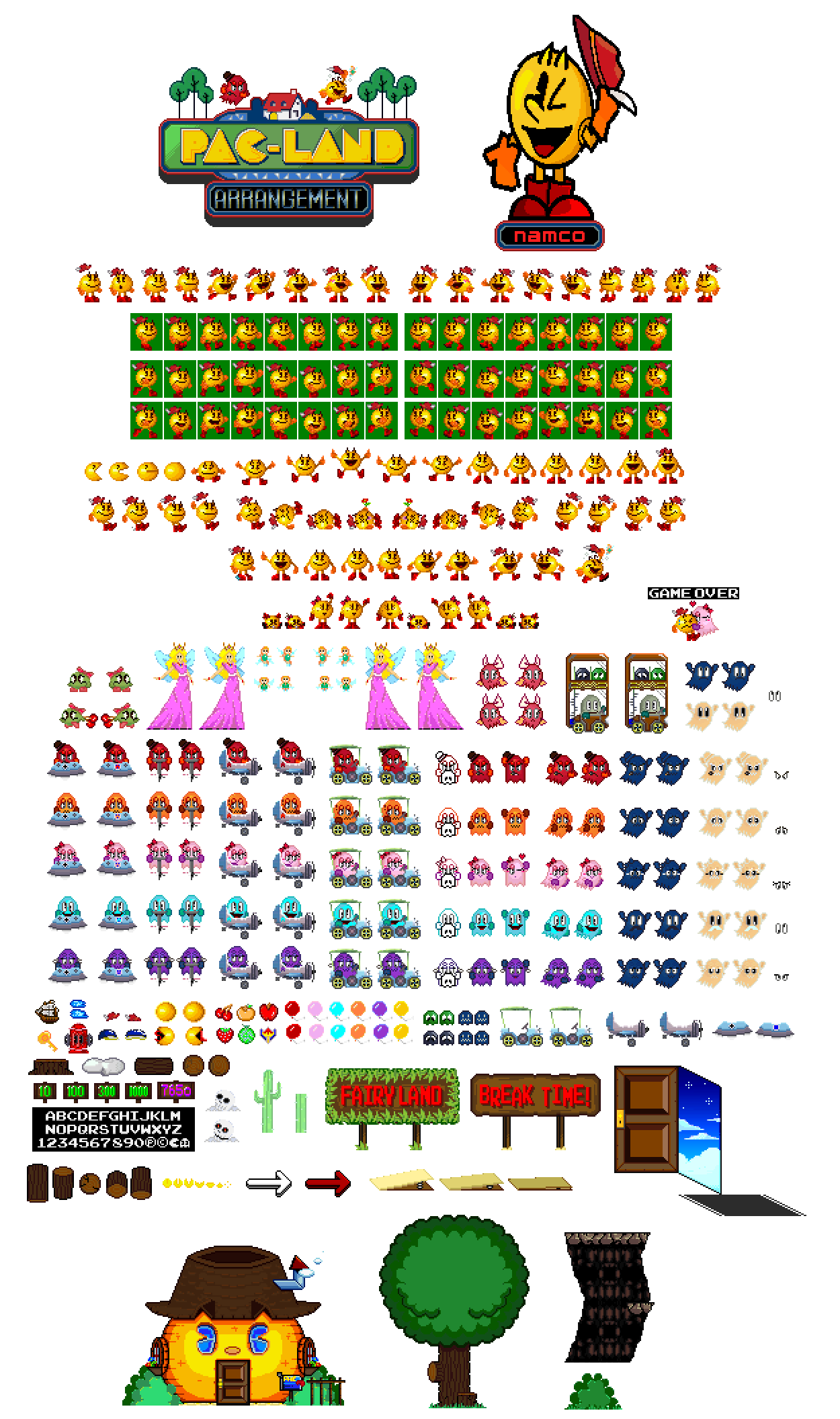 The Spriters Resource - Full Sheet View - Pac-Man 99 - Galaga