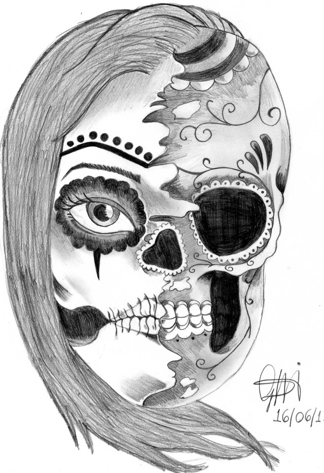 Half Skull Woman By Gmncory On Deviantart Half Skull Woman By Gmncory On Deviantart