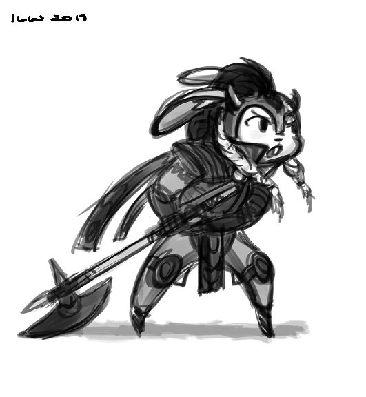 Bunny Warrior Sketch