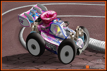 RC Cartoon of Kyosho MP9 nitro buggy