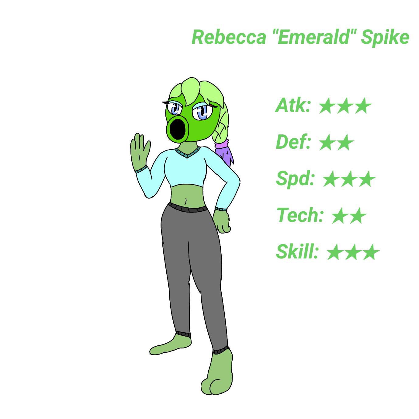 PvZ oc anthro: Rebecca (Emerald) Spike by Danny-Jolteon on DeviantArt