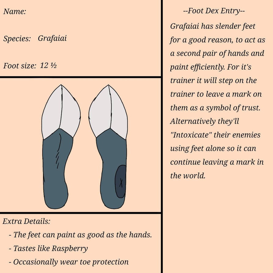 Foot Dex Entry - Grafaiai (Ver. 1) by Danny-Jolteon on DeviantArt