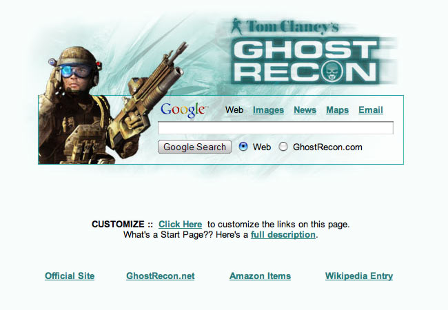 Ghost Recon Startpage