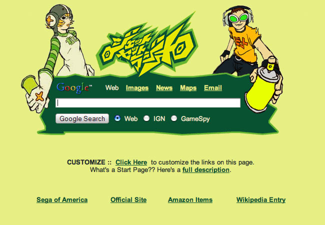 Jet Set Radio Startpage