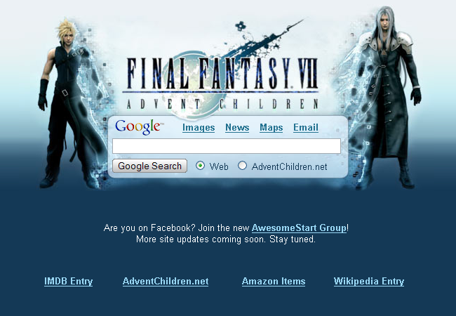 Advent Children Startpage