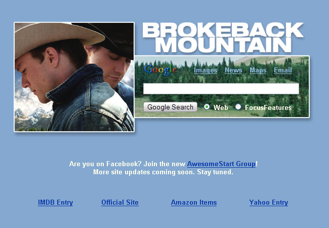 Brokeback Mountain Startpage