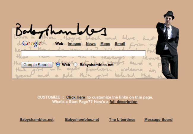 Babyshambles Startpage