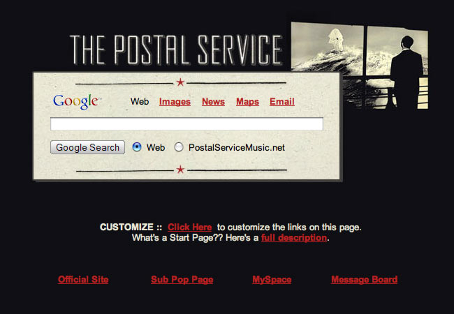 The Postal Service Startpage