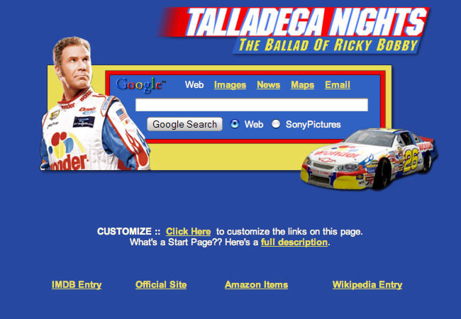 Talladega Nights Startpage