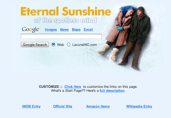 Eternal Sunshine Startpage