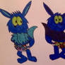 Cartoony Blueon and Eevdigo!