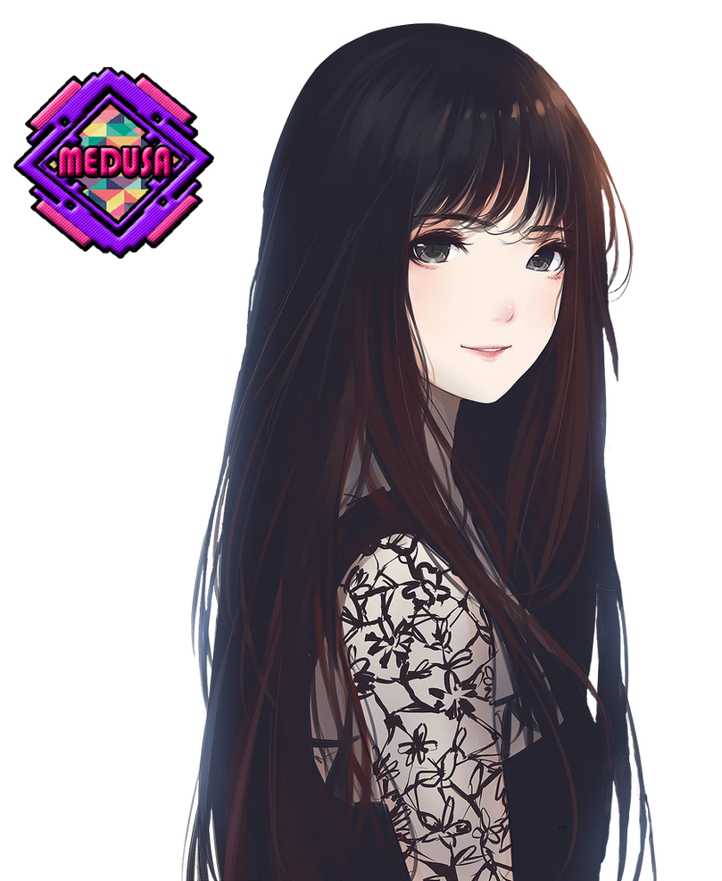 Chica anime cabello negro by Mediusa on DeviantArt