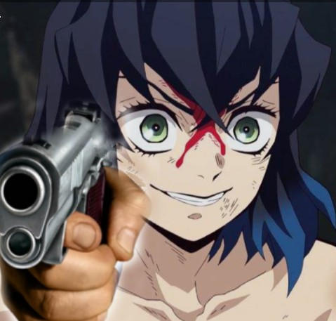 if inosuke had gun by nuggienatoin on DeviantArt