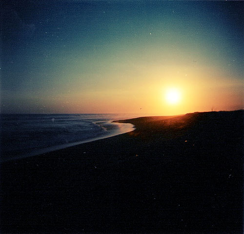 the dusk and the beach