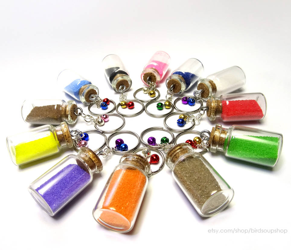 Large Colored Sand Keychains by birdsoup on DeviantArt