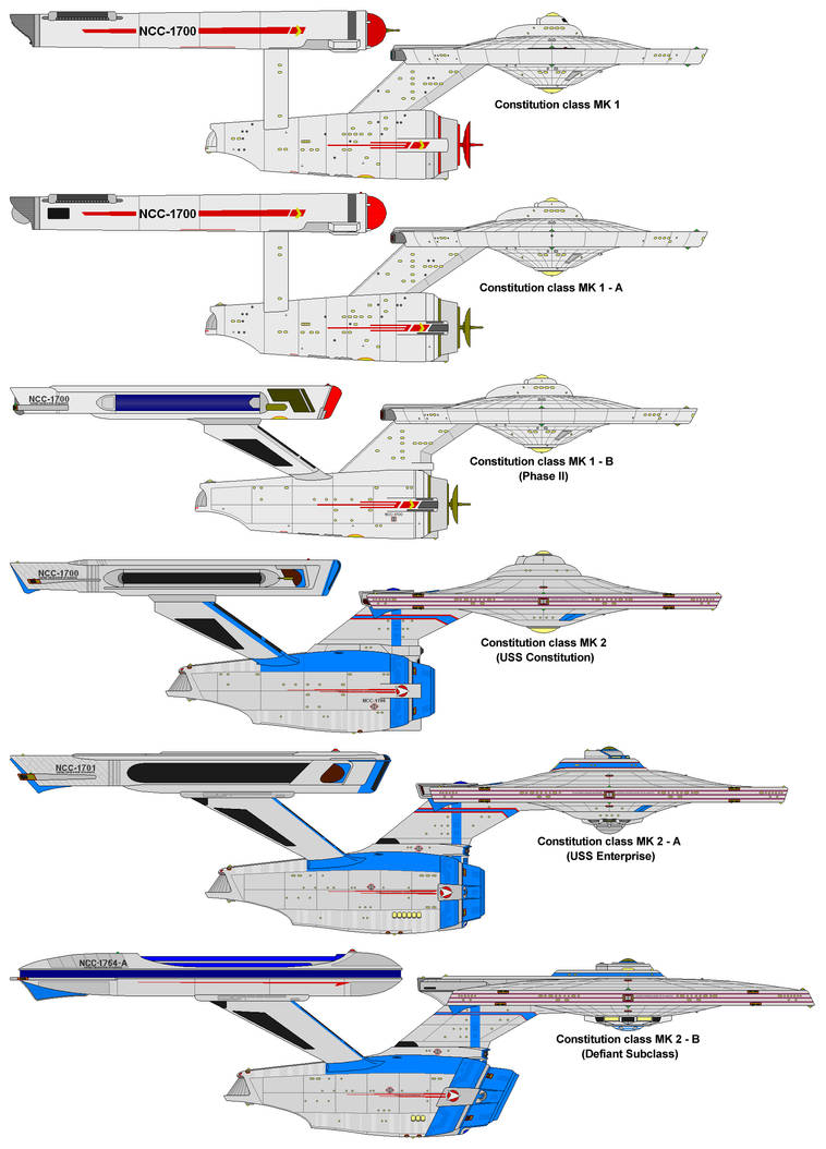 Constitution class ships by nichodo on DeviantArt