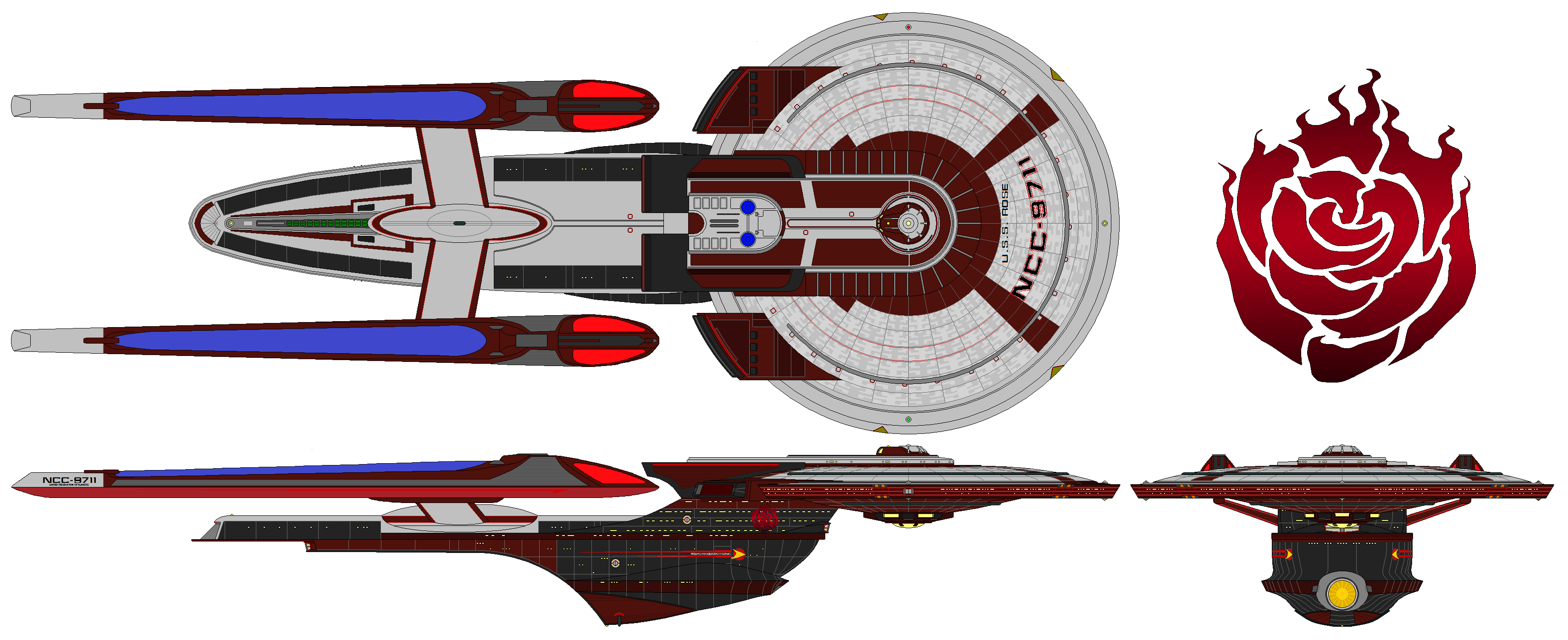 Uss Rose USS Rose NCC 9711 (Post FOSB Refit) by nichodo on DeviantArt