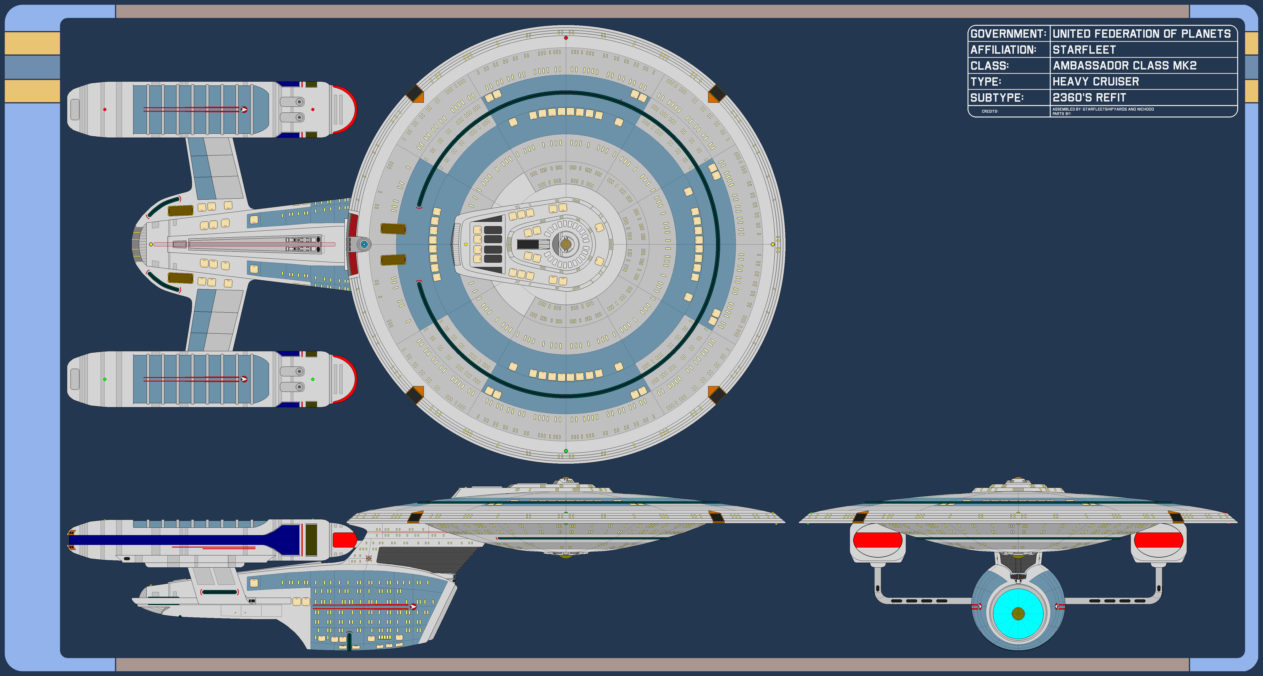 Deviantart Ambassador Class Ambassador Class MK2 (Refit) (Alt Timeline) by nichodo on DeviantArt