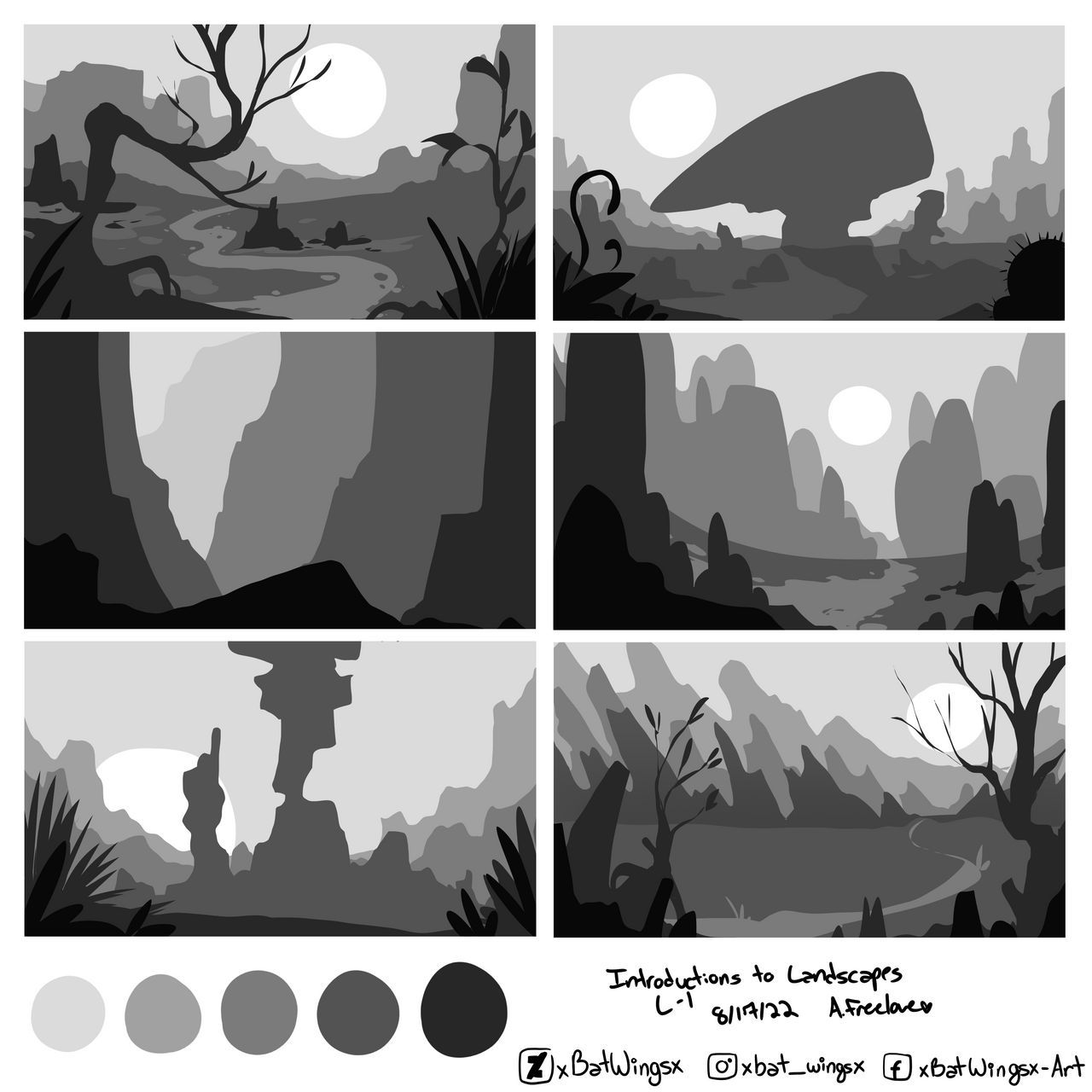 Grayscale Landscapes by Spirit-Bird-Art on DeviantArt