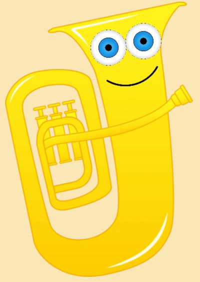 Cartoon Tuba Trumpeter With Tuba Cartoon Royalty Free Vector Image