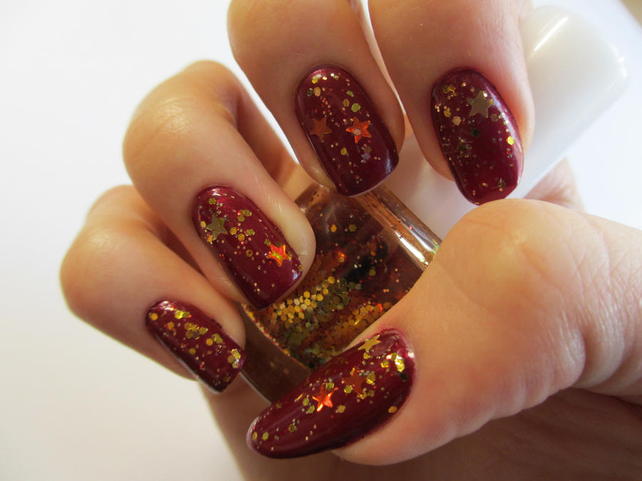 Autumn Glitter Nails by JofoKitty