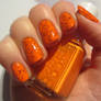 Orange Rough Print Nails