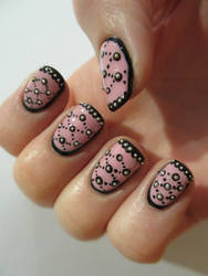 Pink and Dotty Nails