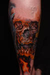 Freehand Skull Tattoo by foxanic