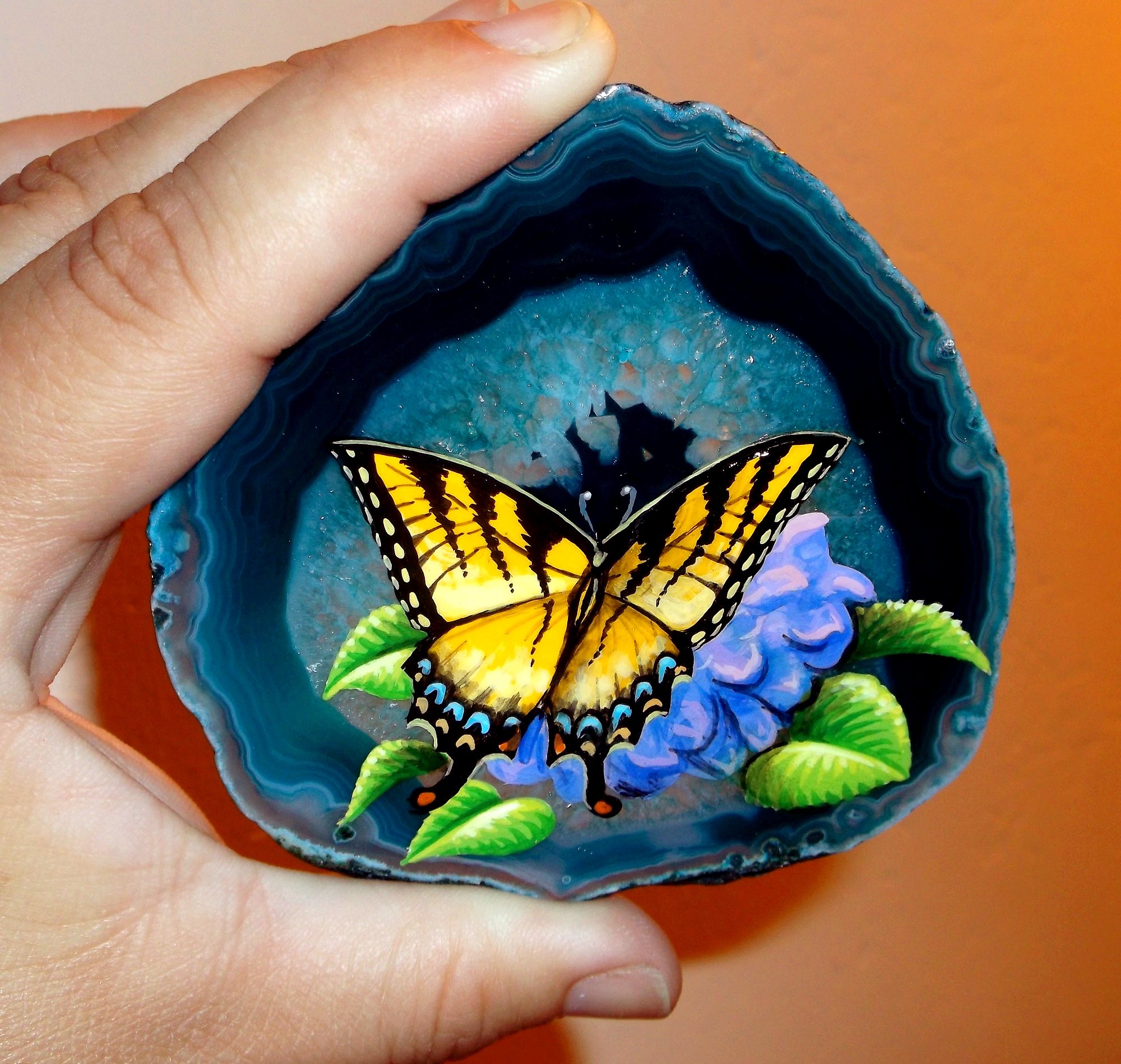 Tiger Swallowtail Butterfly on Agate