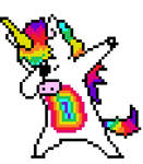Rainbow Unicorn DAB || Pixel Art by PixelArtPaintBrush