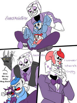 King dice with cuphead and mugman