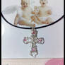 Wire and Swarovsky Cross