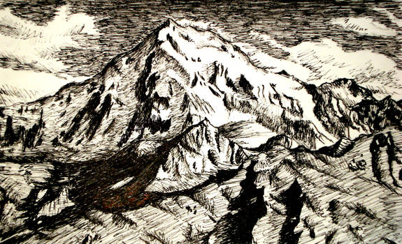 pen and ink mountians