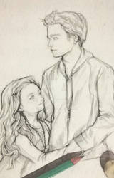 Sketch of Edward and Renesmee