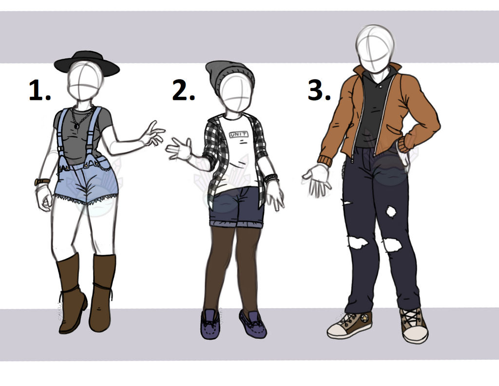 Hipster outfit adopts 2/3 OPEN by AllForAdopts on DeviantArt